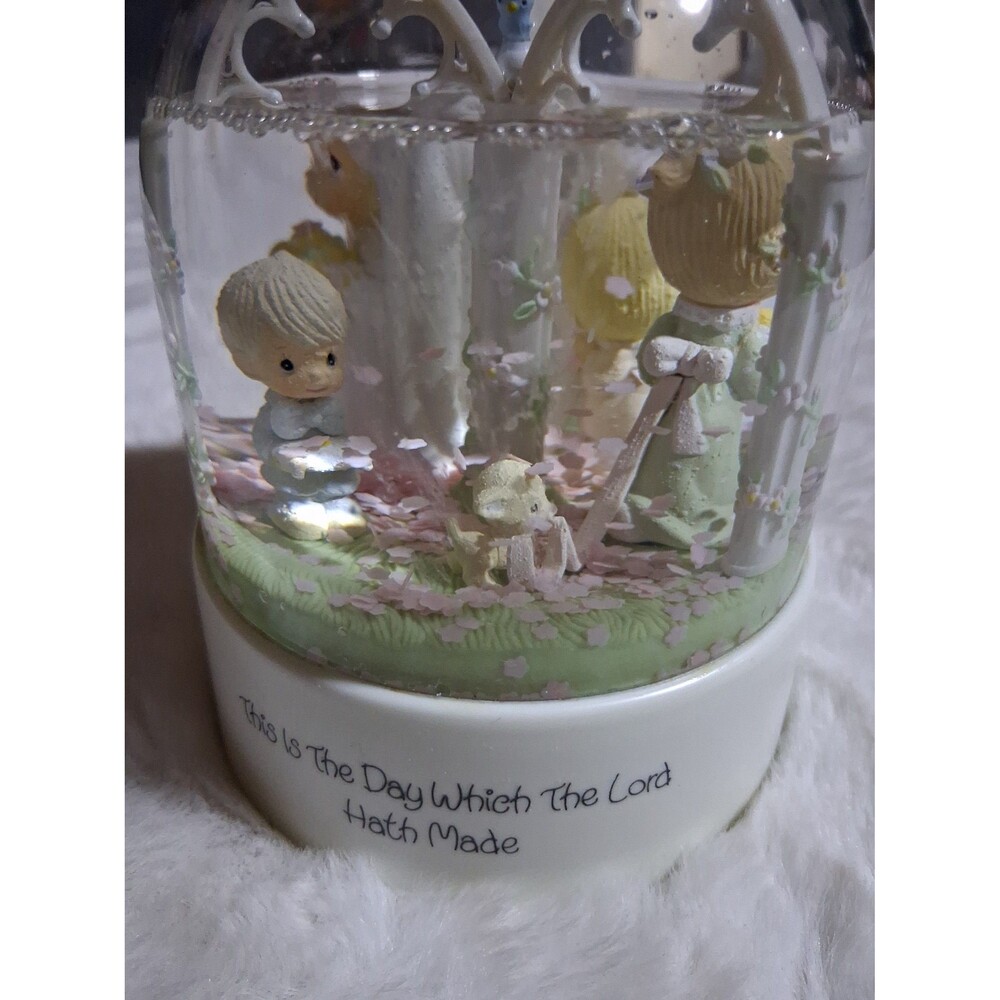 Vintage Enesco Precious Moments Musical snow globe plays Wedding March
